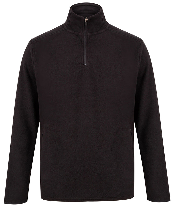 Henbury ¼ Zip Microfleece Jacket - Black