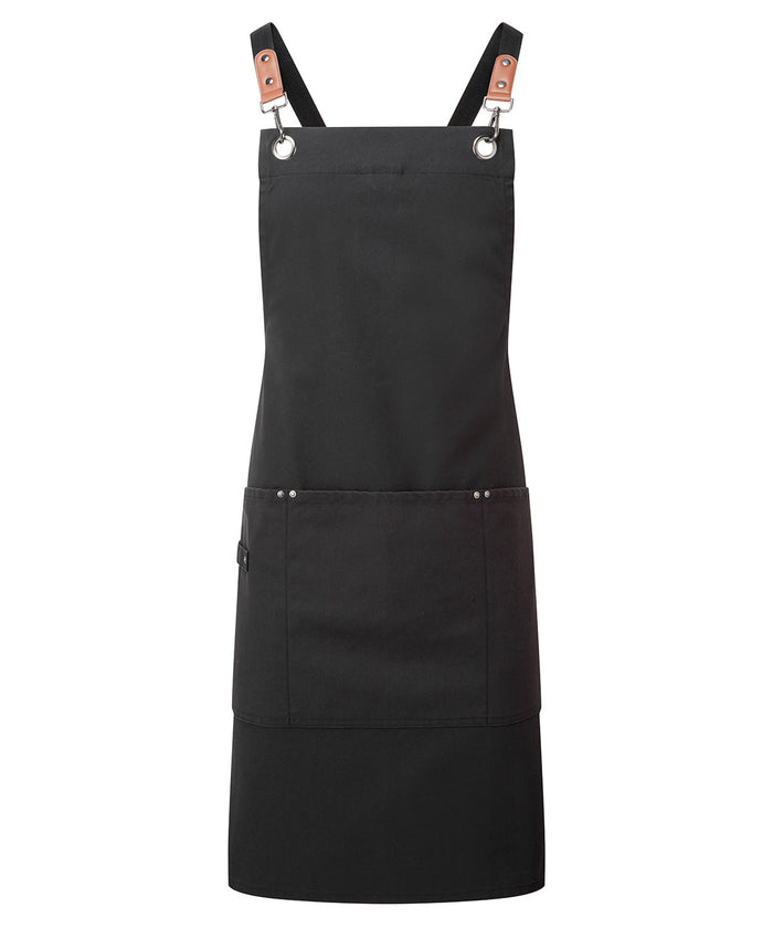 Premier Clip ‘n’ Clasp Cross-back Bib Apron - Black