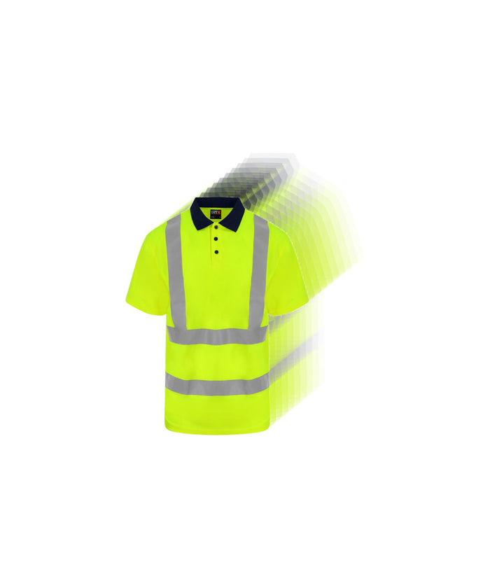 ProRTX Hi-Vis Polo Pack in HV Yellow/Navy - 10 High Visibility Polos