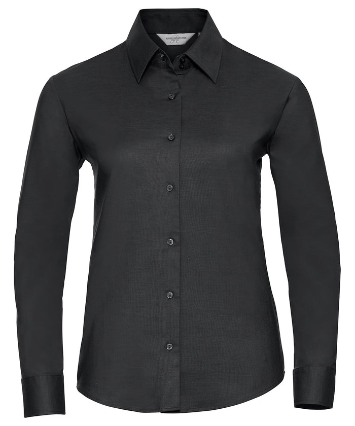 Russell Athletic Women's Long Sleeve Easycare Oxford Shirt - Black