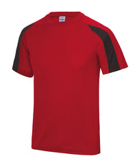 AWDis Contrast Cool T - Fire Red/Jet Black