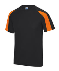 AWDis Contrast Cool T - Jet Black/Electric Orange
