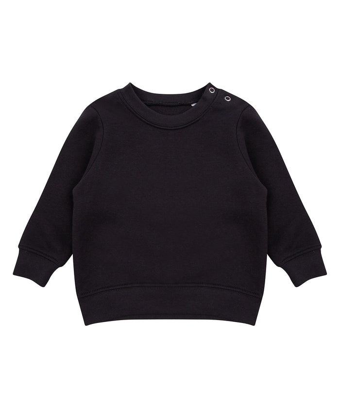 Larkwood Crew Neck Sweatshirt with Shoulder Poppers - Black
