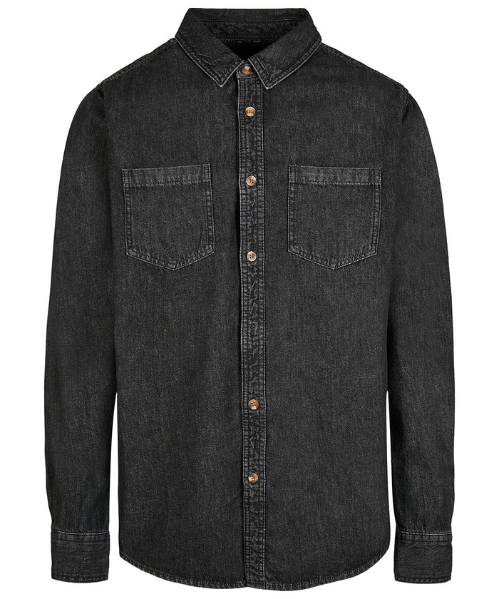 Build Your Brand Denim Shirt - Black Washed