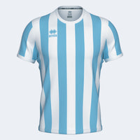 Errea Shirt Strip Short Sleeve - Sky Blue White