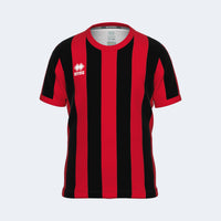 Errea Shirt Strip Short Sleeve (Junior) - Black Red