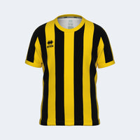 Errea Shirt Strip Short Sleeve (Junior) - Black Yellow