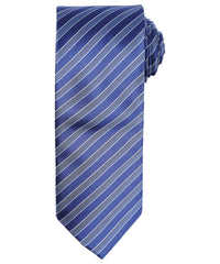 Premier Double Stripe Tie - Black/Dark Grey