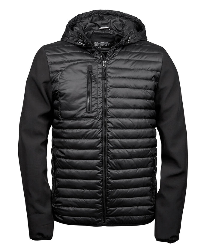 Tee Jays Hooded Crossover Jacket - Black/Black
