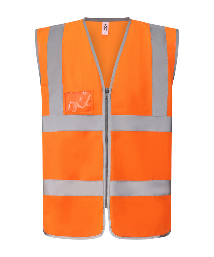 Yoko Hi-vis Zip Id Reflective Border Waistcoat - Hi-vis Orange