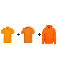 Workwear Week Pack in Orange - 3 Polos, 5 T-Shirts and 2 Hoodies