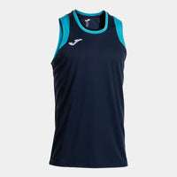 Joma Final Basket II Sleeveless Shirt (Junior) - Fluorescent Turquoise Dark Navy