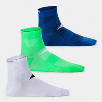 Joma Running Night Socks (Junior) - White Blue Lime