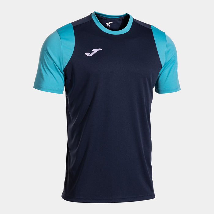 Joma Final Basket II Short Sleeve T-shirt Turquoi (Junior) - Fluorescent Turquoise Dark Navy