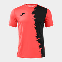 Joma City III Short Sleeve T-shirt (Junior) - Fluorescent Coral Black