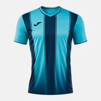 Joma Tiger VIII Short Sleeve T-shirt (Junior) - Fluorescent Turquoise Dark Navy