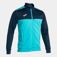 Joma Winner Full Zip Sweatshirt (Adult) - Fluorescent Turquoise Navy Blue