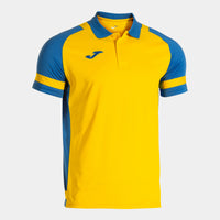 Joma Phoenix III Short Sleeve Polo (Junior) - Royal Blue Yellow