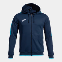 Joma Olimpiada Zip-up Hoodie (Adult) - Fluorescent Turquoise Navy Blue