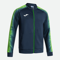 Joma Elite XI Full Zip Sweatshirt (Adult) - Fluorescent Green Navy Blue